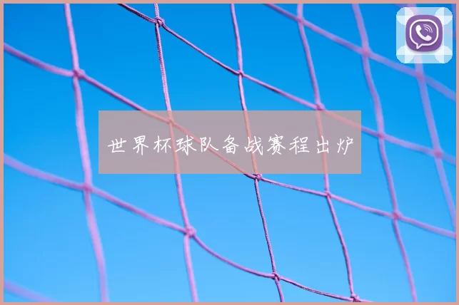 世界杯球队备战赛程出炉