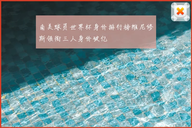 南美球员世界杯身价排行榜维尼修斯领衔三人身价破亿